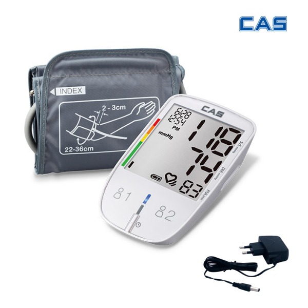 우주헬스케어 - 카스 자동 전자 혈압계 MD2680 + 전용 어댑터 가정용 팔뚝형 혈압계